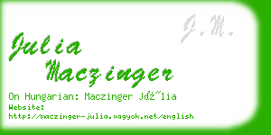 julia maczinger business card